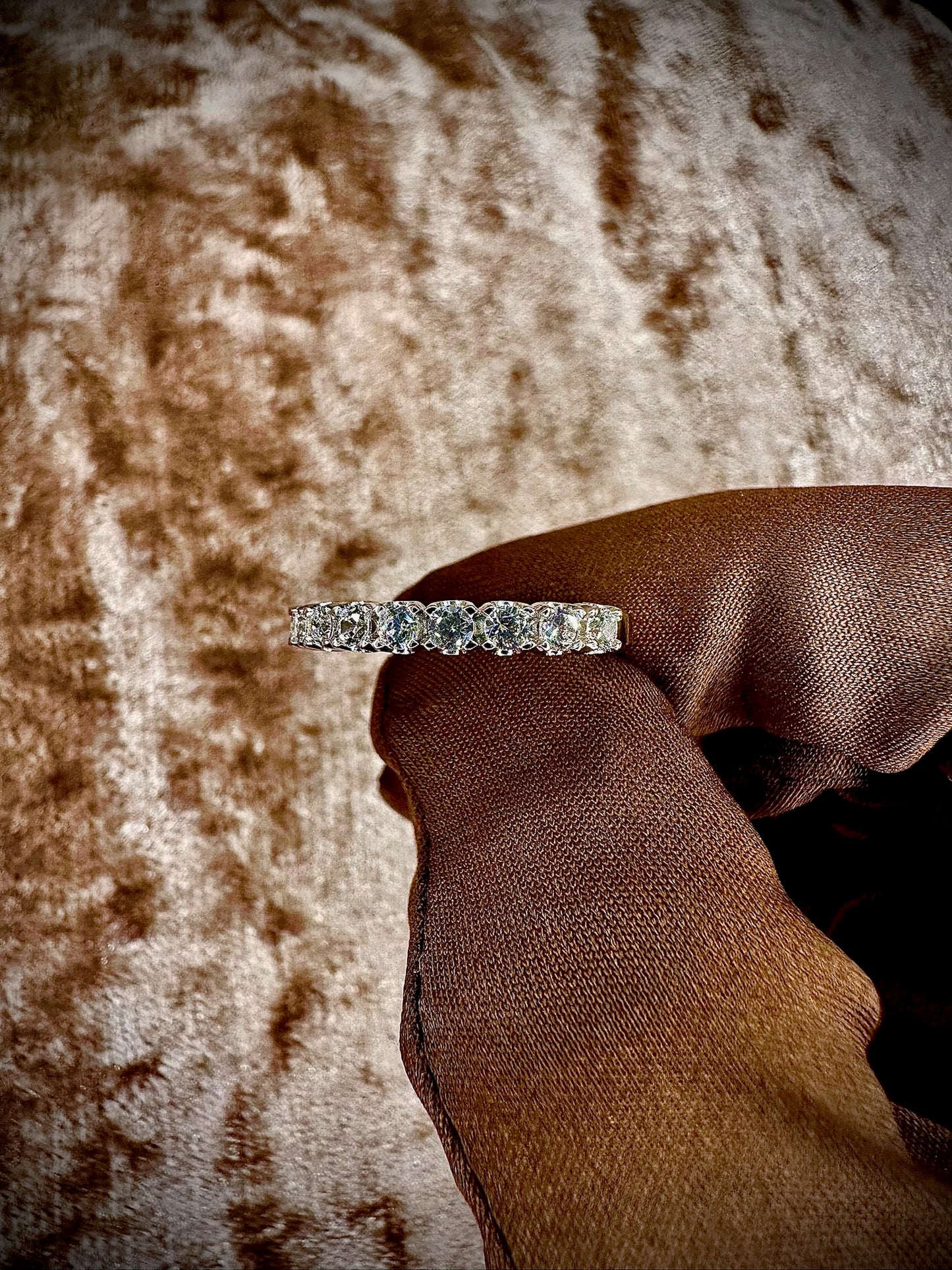 Half Pave Cubic Zirconia Band – 2.5mm