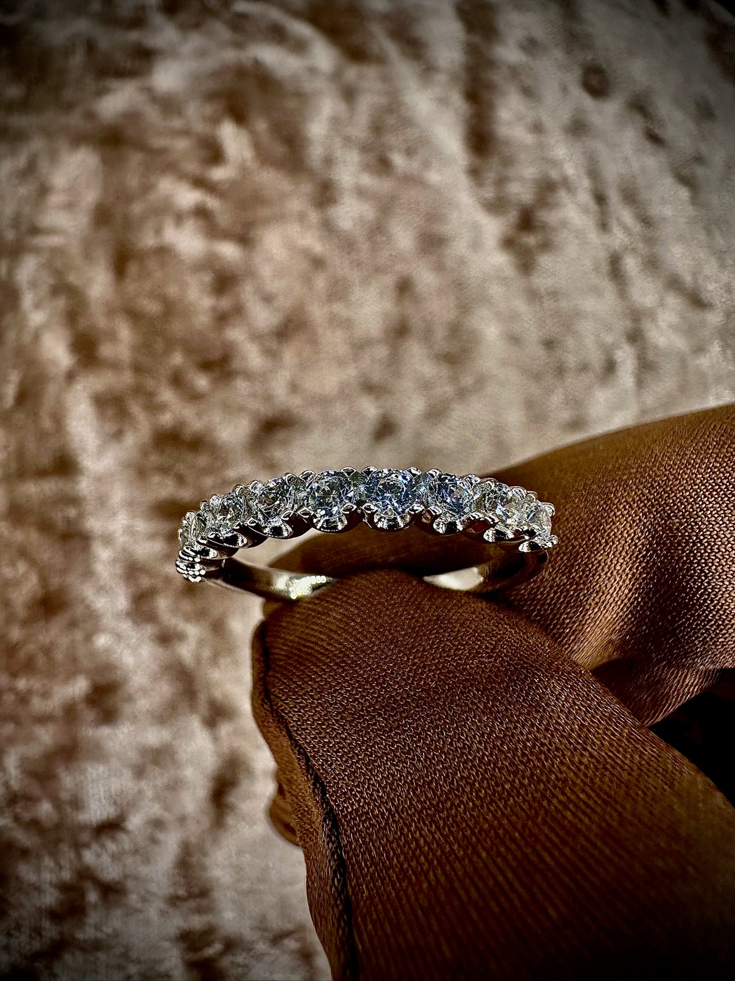 Half Pave Cubic Zirconia Band – 2.5mm