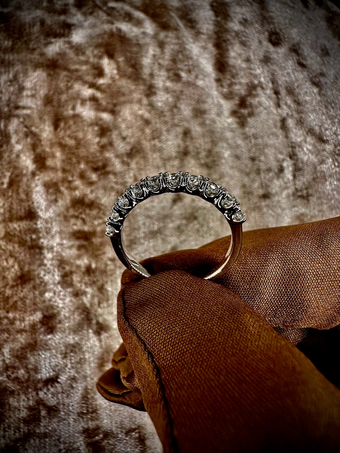 Half Pave Cubic Zirconia Band – 2.5mm