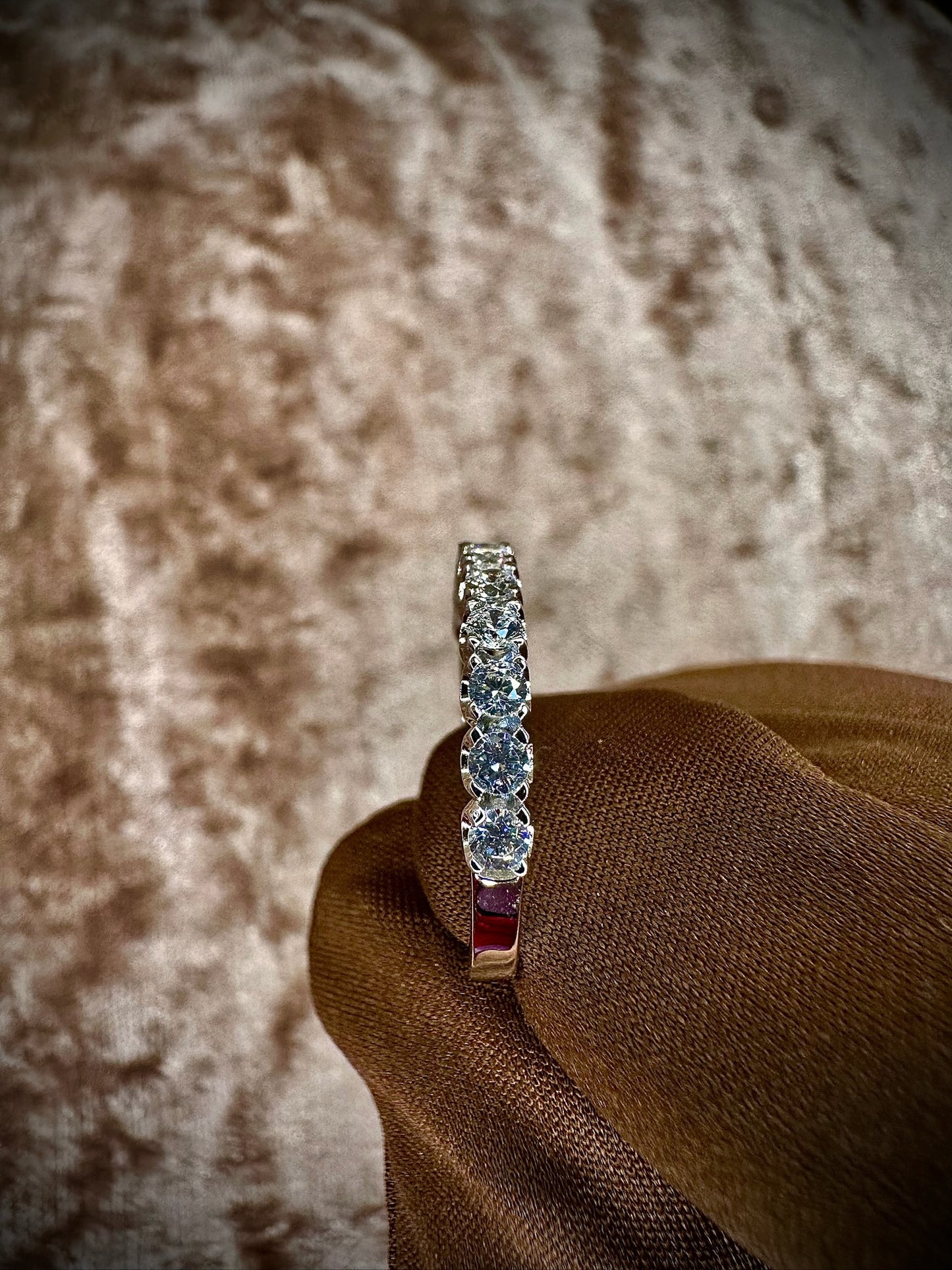 Half Pave Cubic Zirconia Band – 2.5mm