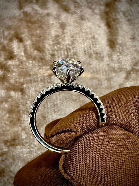 Marquis Cut Cubic Zirconia Ring – 3ct Pave Band