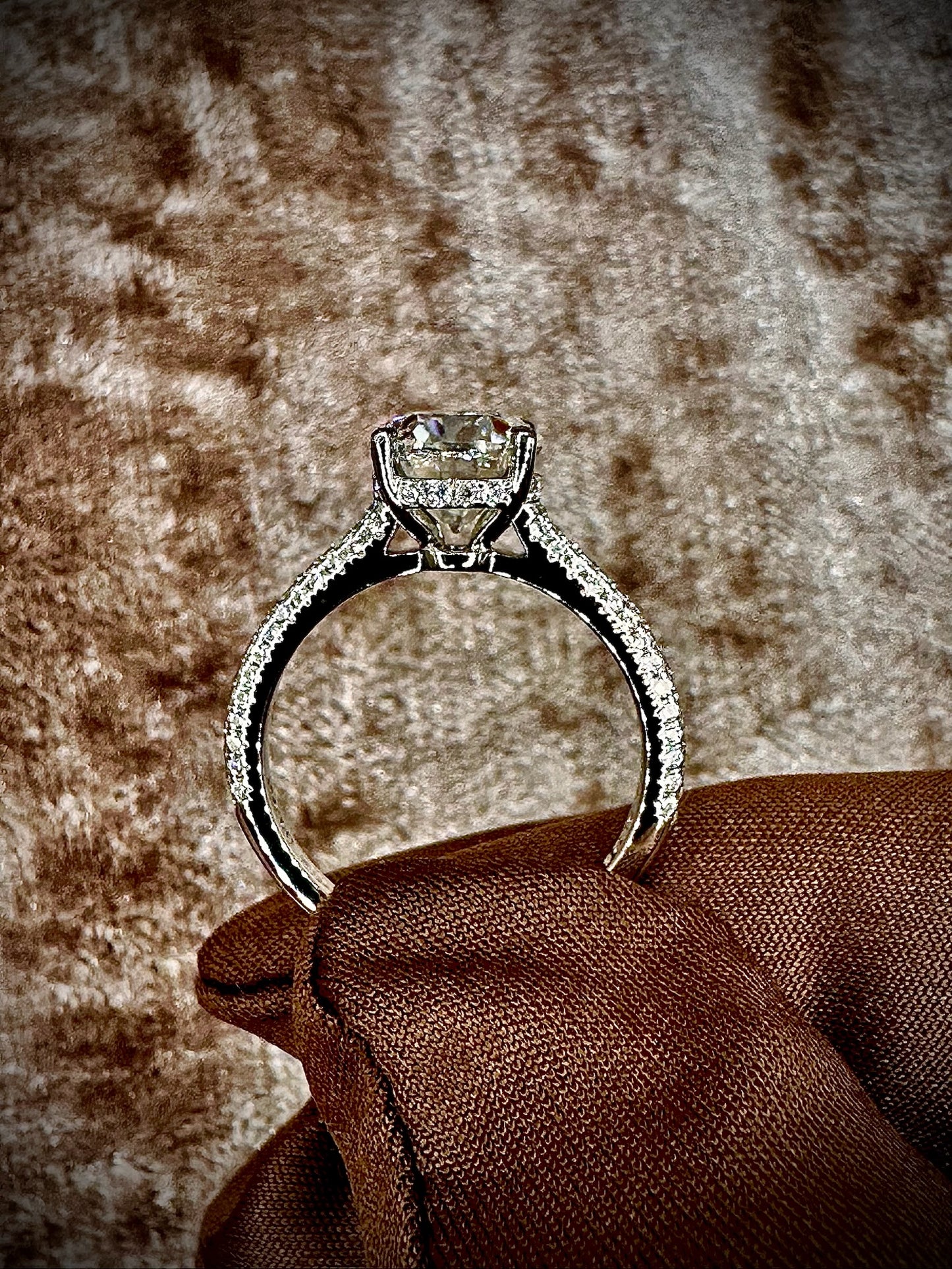 Oval Cut Moissanite Ring – 4ct Pave Band