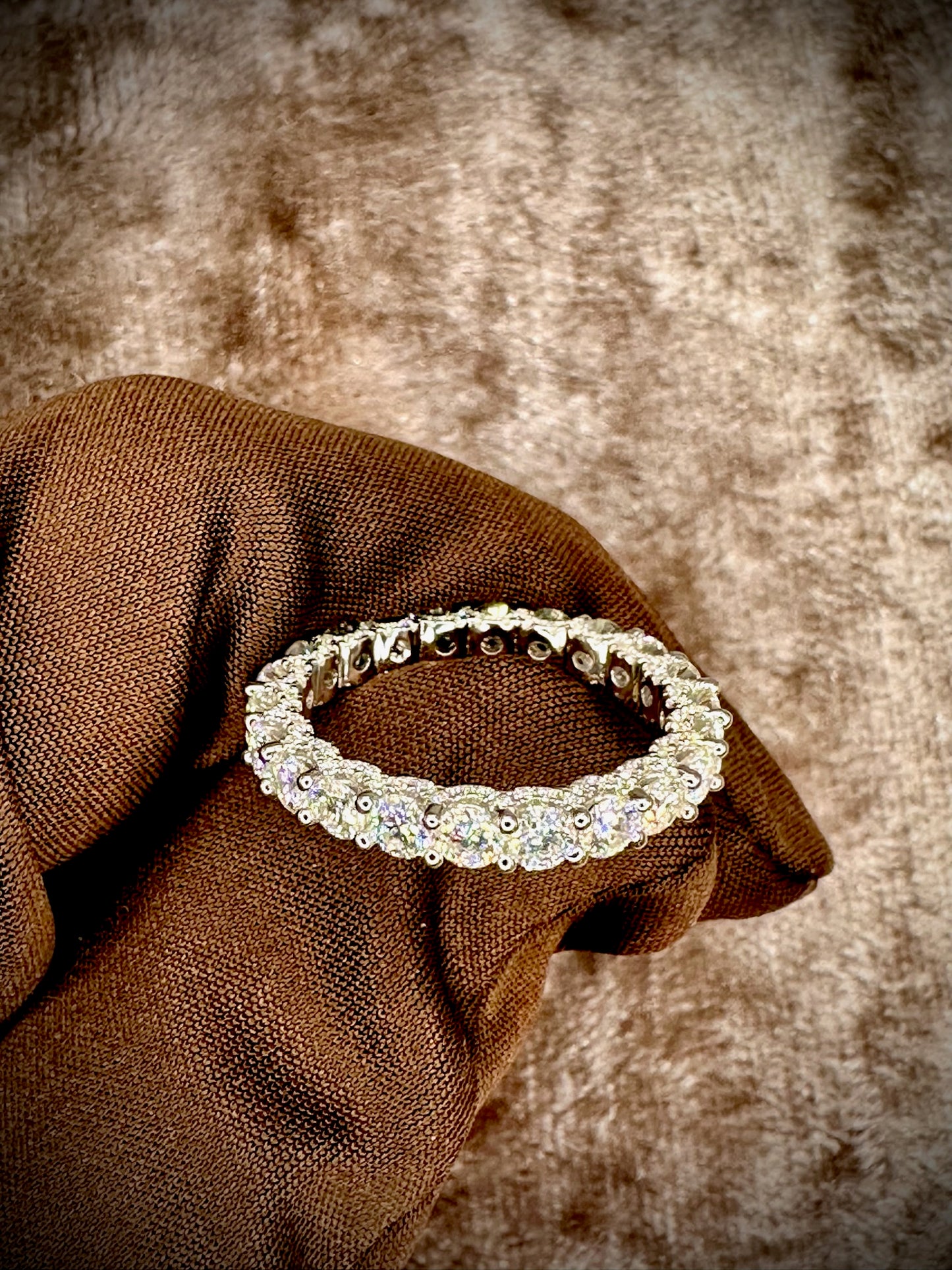 Full Stone Eternity Moissanite Band – 3mm